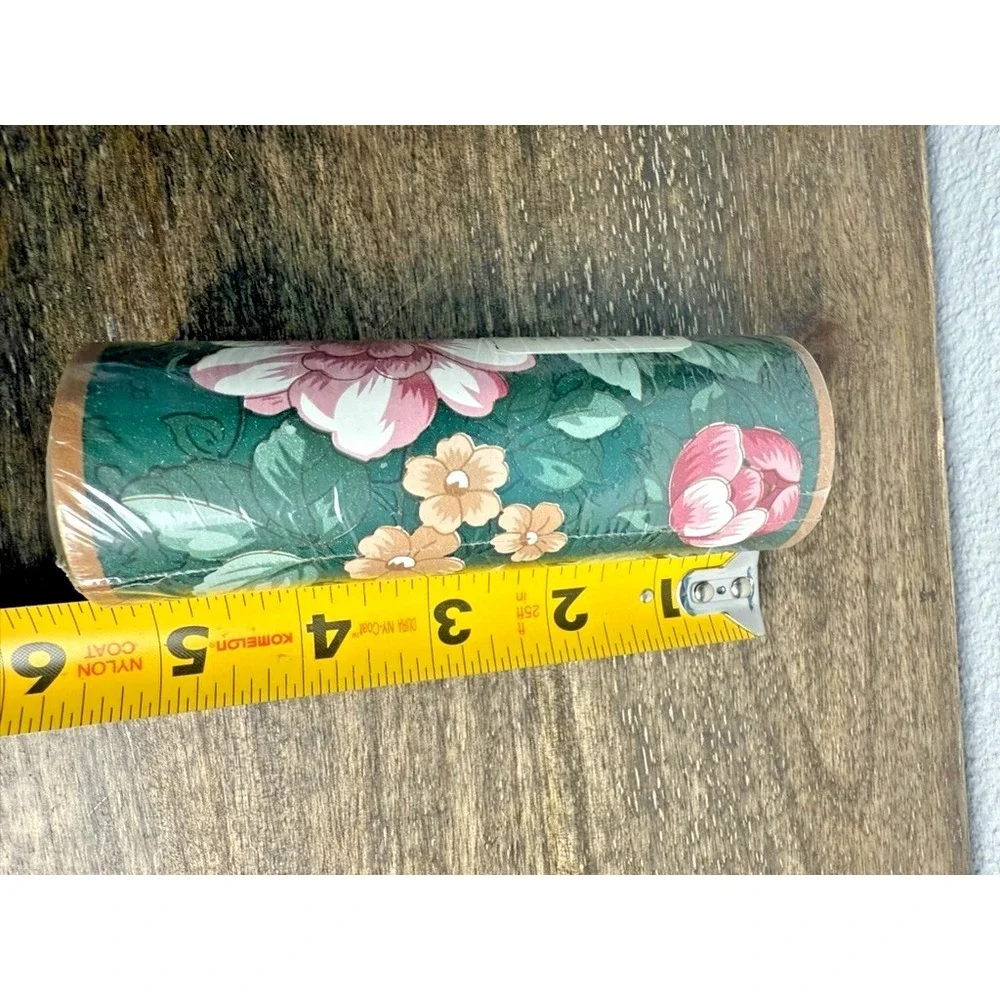 Vintage Rose Wallpaper Border Cottagecore Floral Mauve Green Pre-Pasted NOS